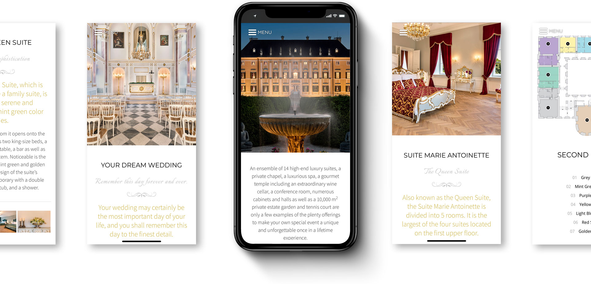 Château Petit Versailles web design for mobile devices